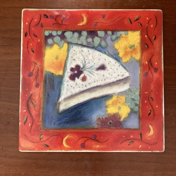 Certified International Other - VTG Provence Cheese Ceramic Tile Trivet Linda Montgomery Hand painted Design